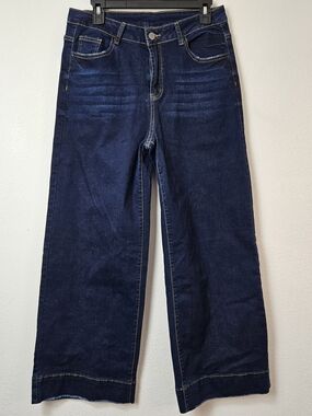 ROSWEAR wide Leg Dark Wash High Waist Jeans Size Large